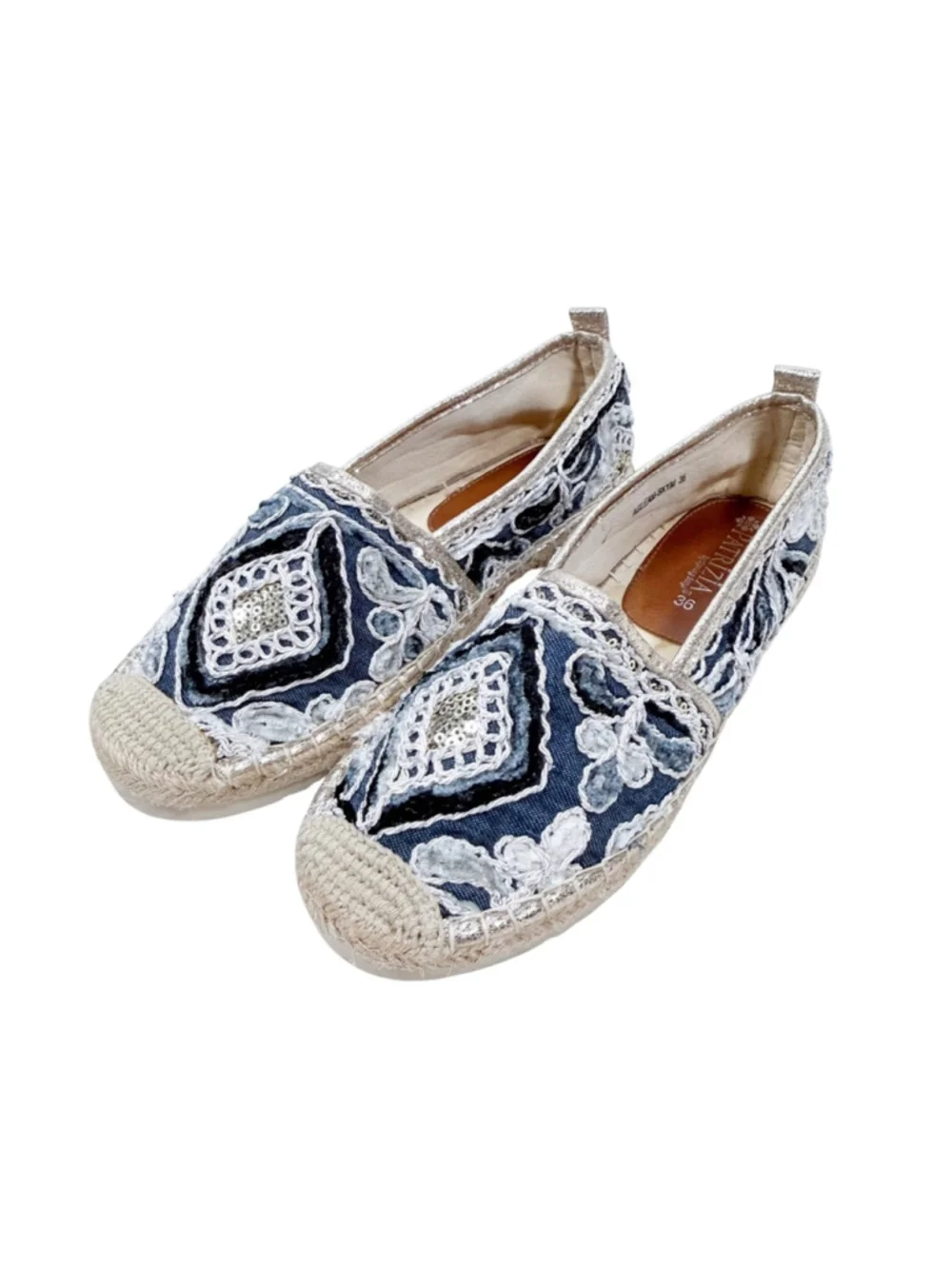 Patrizia Spring Step Agleam Sequin Embroidered Espadrilles Shoes Size 36 US 5.5